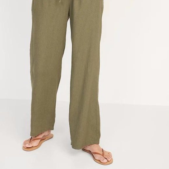 Old Navy High-Waisted Wide-Leg Linen-Blend Pants for Women New - Picture 7 of 8